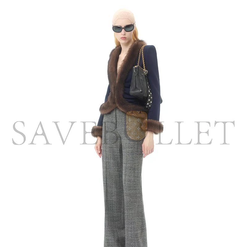 VALENTINO GARAVANI PANTHEA SHOULDER BAG IN NAPPA LEATHER WITH CHEVRON PATTERN 7W0B0S70UYF_0NO (33*19.5*9cm)